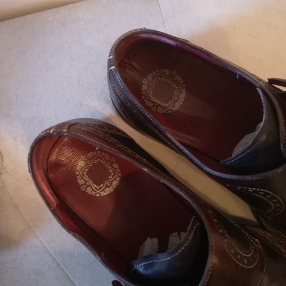 Mezlan Cleto Spectator Wingtip Monk Strap Shoes Brown / Blue Size 11 Men's - Picture 3 of 5